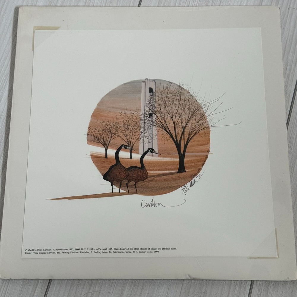 P Buckley Moss Carillon Signed Numbered Print 463/1000 Geese Folk Art Americana